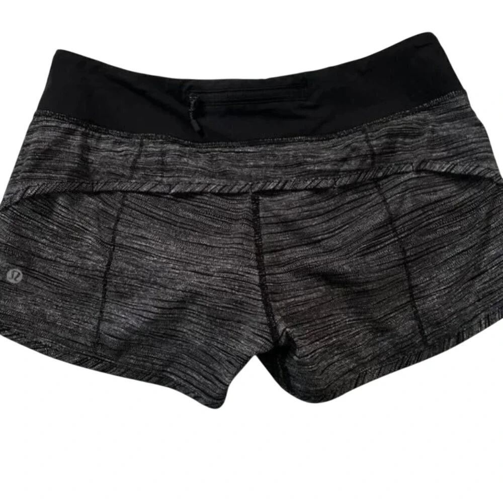 Lululemon Speed Short Bit Point Ice Grey Black size‎ 10 W7A19S